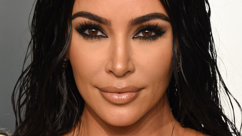 Kim Kardashian with a smoky cat-eye