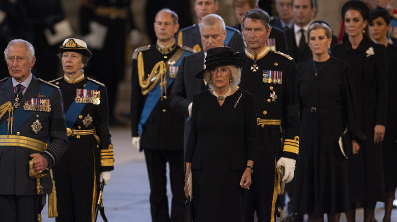 royal family at the queen's funeral