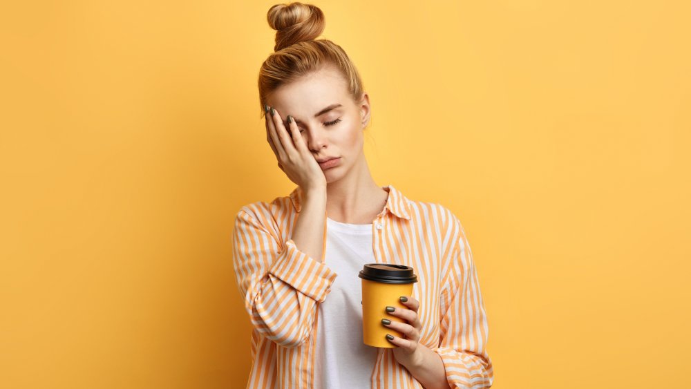 Woman drinking coffee