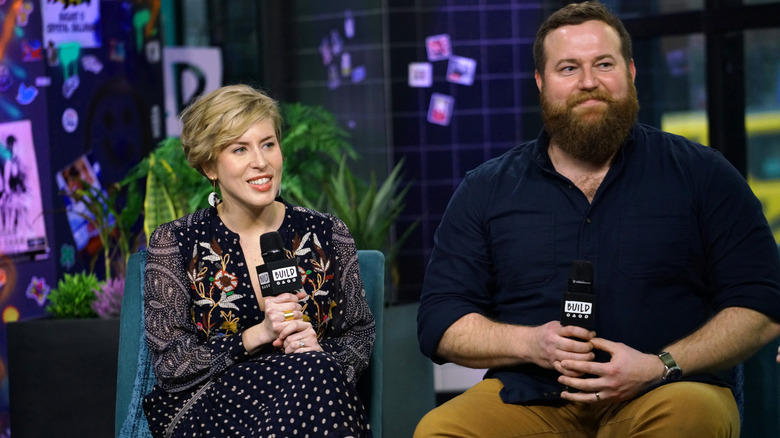 Ben and Erin Napier chatting during an interview