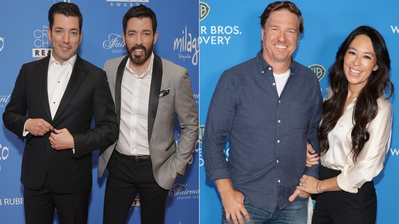 Side-by-side of Jonathan and Drew Scott and Chip and Joanna Gaines