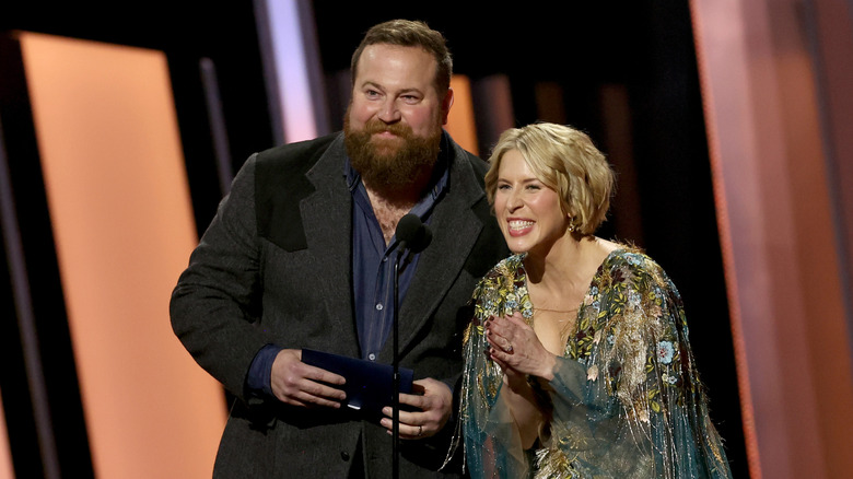 Ben and Erin Napier on stage at the 2022 CMA Awards