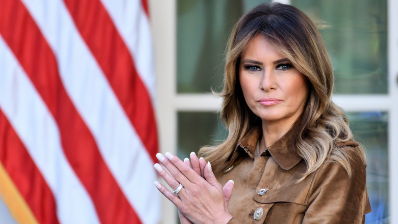 Melania Trump scowling