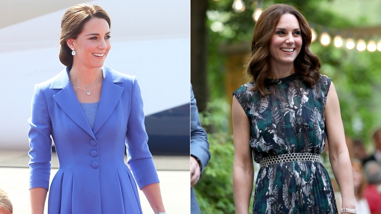 Catherine, Duchess of Cambridge arrives at the last original dancehall in Berlin, the Clärchens Ballhaus, to attend a reception with Prince William, Duke of Cambridge on day 2 of their official visit to Germany on July 20, 2017 in Berlin, Germany (2017); Catherine, Duchess of Cambridge arrives at the last original dancehall in Berlin, the Clärchens Ballhaus, to attend a reception with Prince William, Duke of Cambridge on day 2 of their official visit to Germany on July 20, 2017 in Berlin, Germany (2017)