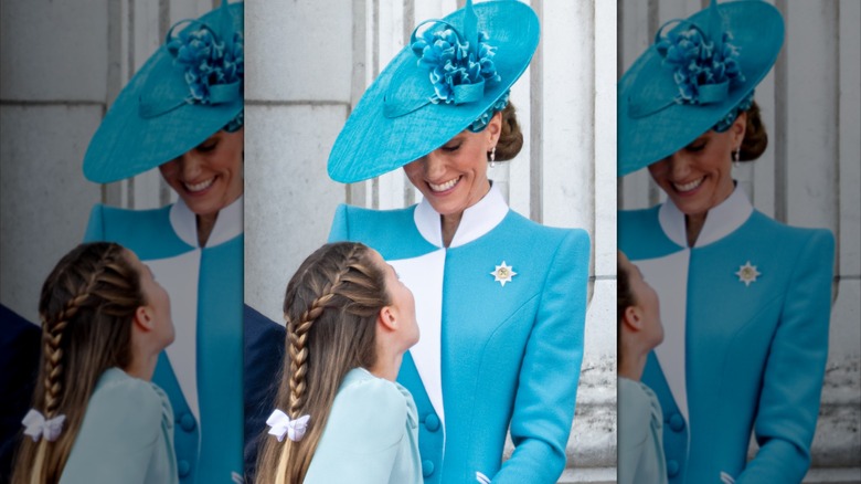 Princess Charlotte of Wales and Catherine, Princess of Wales during Trooping The Colour 2025 on June 14, 2025 in London, England (2025)
