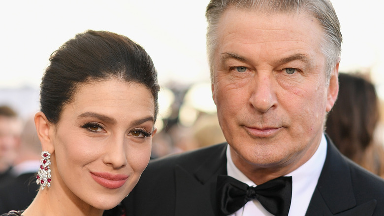 Hilaria and Alec Baldwin pose on the red carpet together