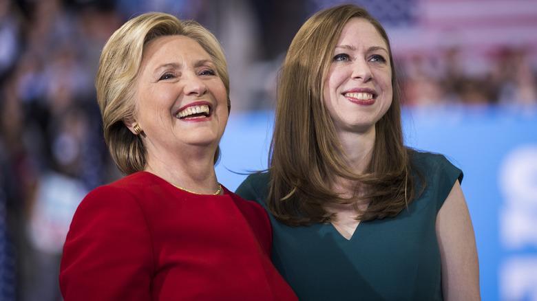 hillary and chelsea clinton smiling