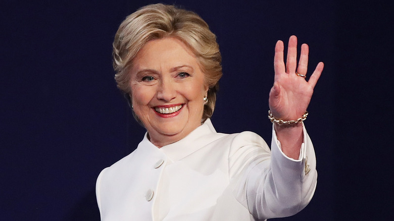 Hillary Clinton waving