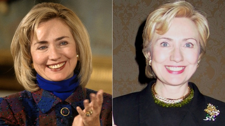 Side-by-side comparison of Hillary Clinton's eyelids