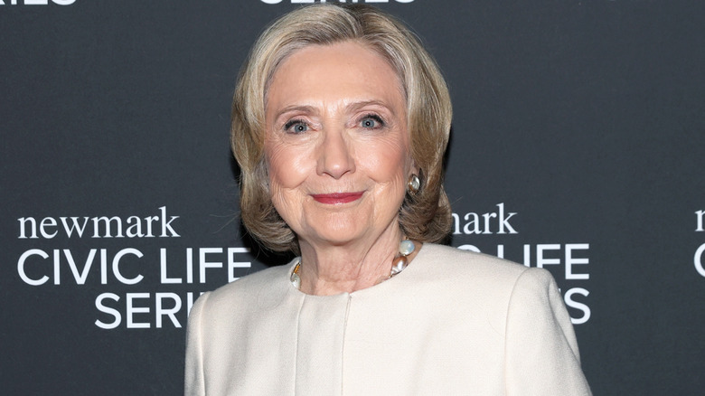 Hillary Clinton at the 2025 conversation with Margaret Hoover for "Something Lost, Something Gained"