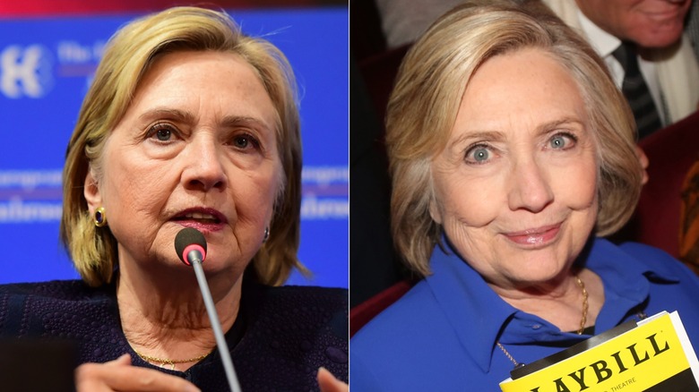 Side-by-side comparison of Hillary Clinton's undereyes
