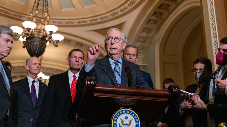 GOP Senate members with Mitch McConnell