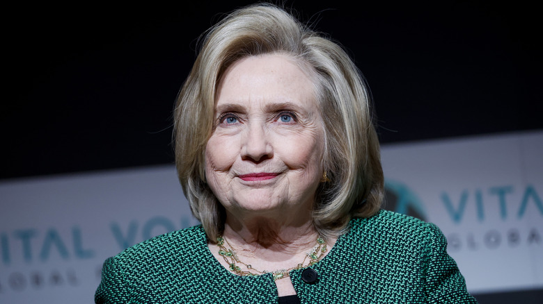 Hillary Clinton speaking at an event in Washington D.C. 