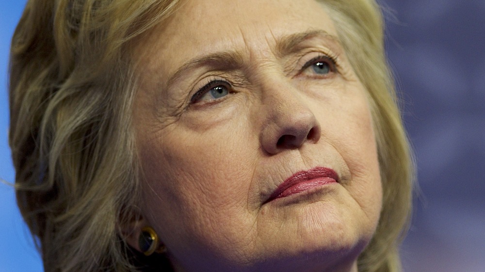 Hillary Clinton looking pensive