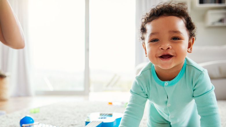 baby boy crawling