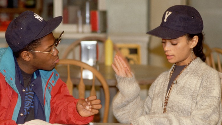 Lisa Bonet and Kadeem Hardison rehearse for  a scene in "A Different World"