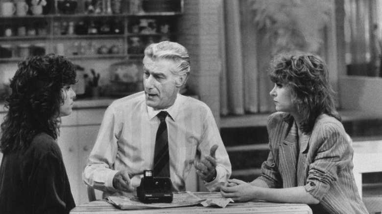 Richard Mulligan, Dinah Manoff, and Kristy McNichol in a scene from "Empty Nest"