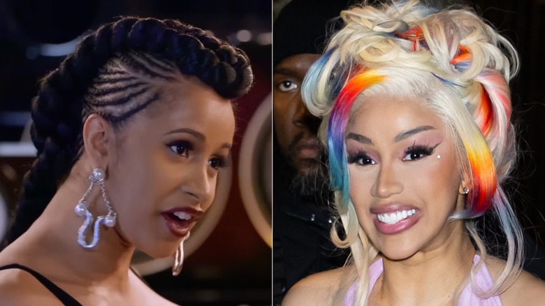 Split image of Cardi B in Love & Hip Hop and in 2026