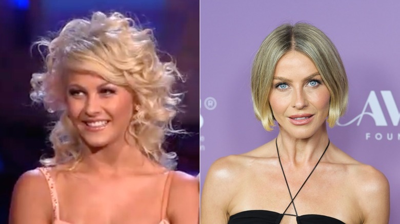 Split image of Julianne Hough on Dancing With the Stars and in 2026