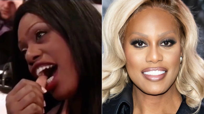 Split image of Laverne Cox in I Want to Work for Diddy and in 2026