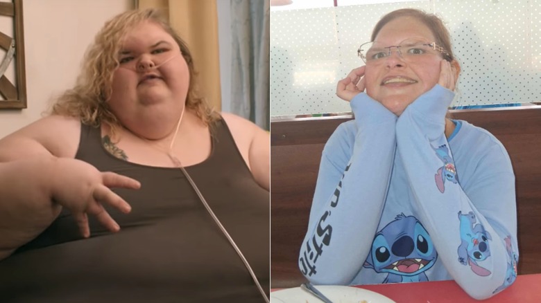 Side by side images of Tammy Slaton before and after her weight loss