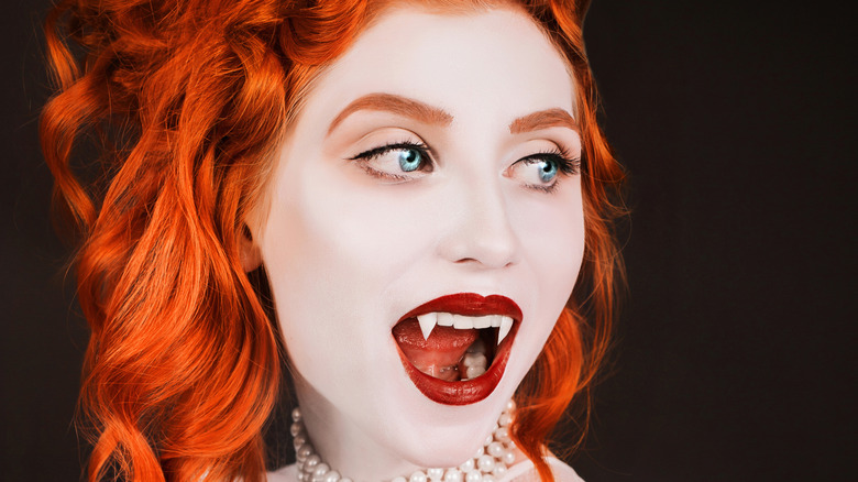 Woman dressed as a vampire