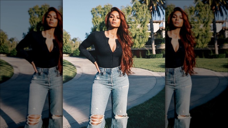 Ciara with long red hair