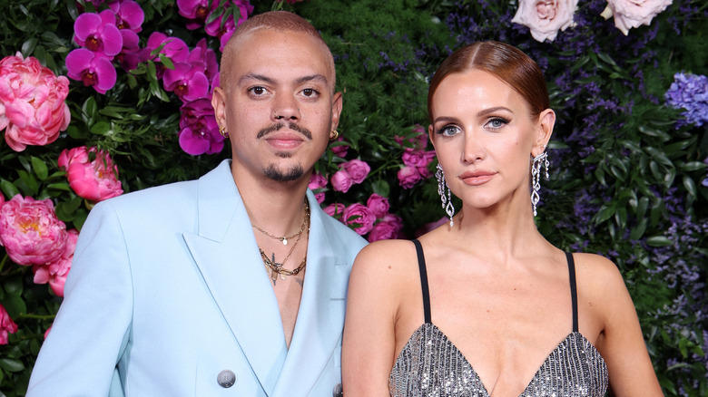 Evan Ross and Ashlee Simpson at Naomi Campbell party