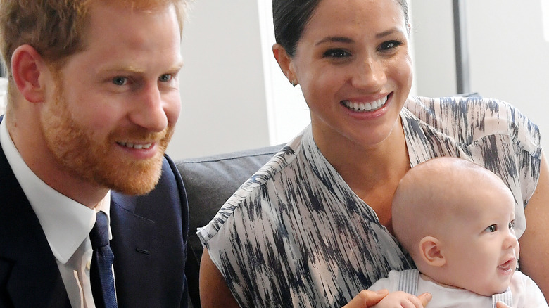 Prince Harry and Meghan Markle with son Archie.