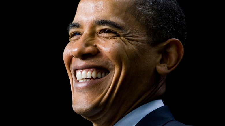 Barack Obama smiling widely