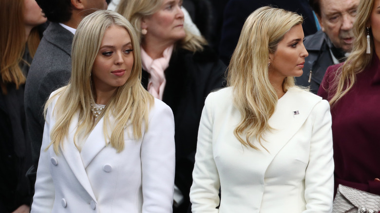 Tiffany and Ivanka Trump in white suits 