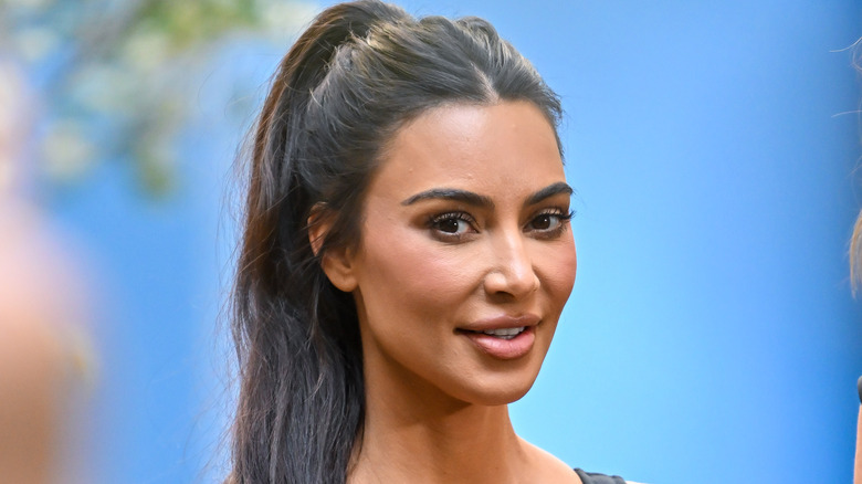Kim Kardashian smiling. 