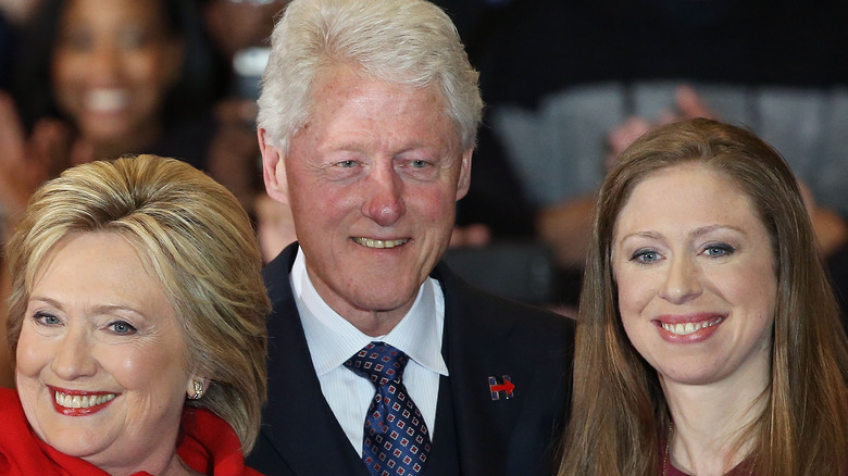 Hillary Clinton and Bill Clinton with Chelsea Clinton