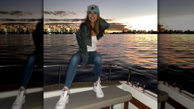 Chrishell Stause poses for a photo in Sydney
