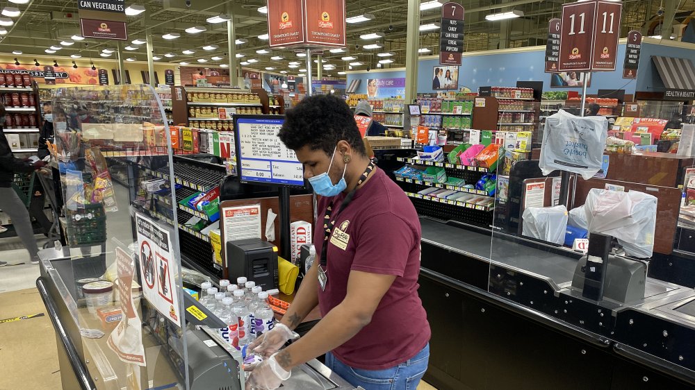 Grocery check out counter