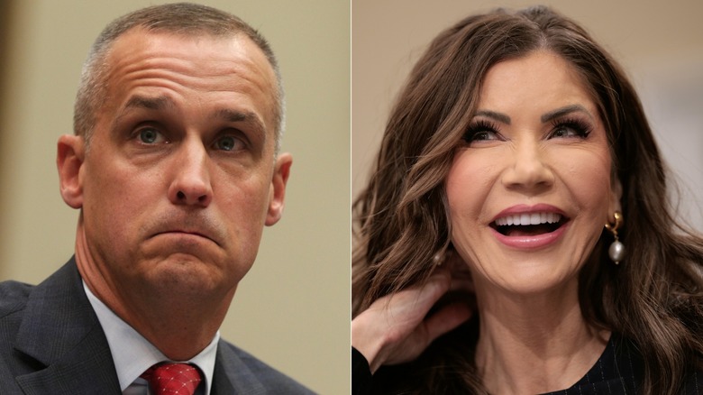 Corey Lewandowski and Kristi Noem pictured next to each other