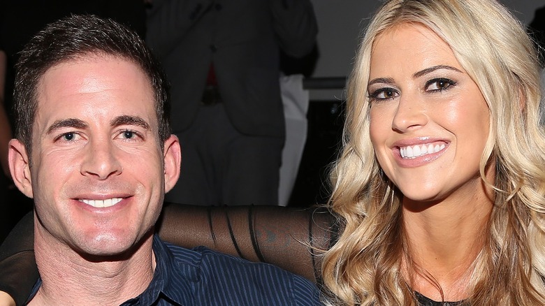 Tarek El Moussa and Christina Haack cuddle up at an event