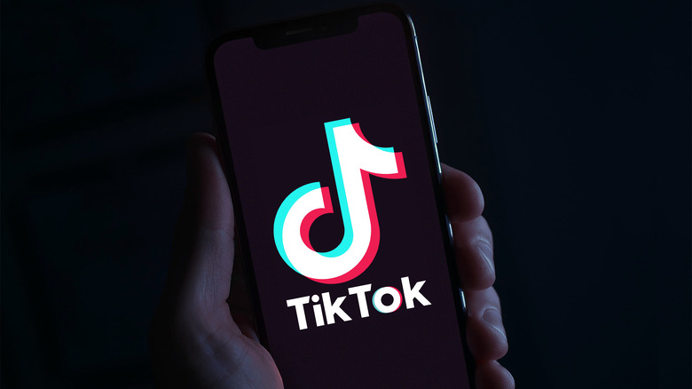 TikTok logo on cell phone