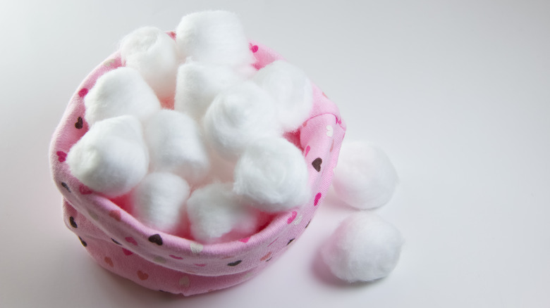 bowl of cotton balls