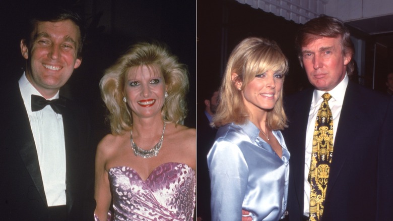 Donald Trump with ex-wives Ivanka Trump and Marla Maples
