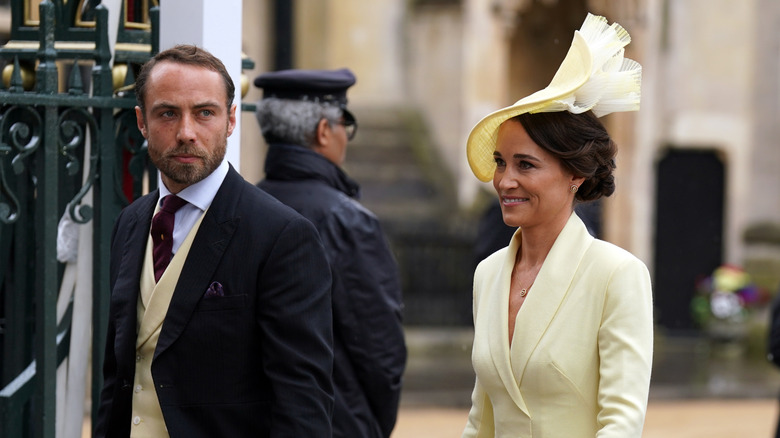 James and Pippa Middleton walking into a church in their finery