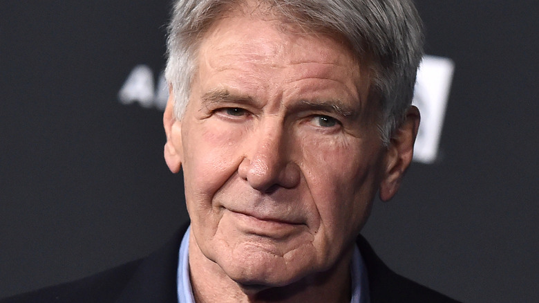 Harrison Ford poses at an event