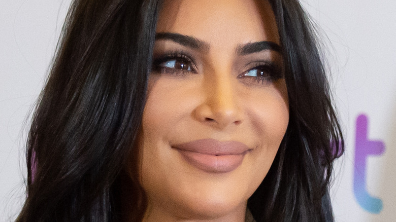 Kim Kardashian smiling