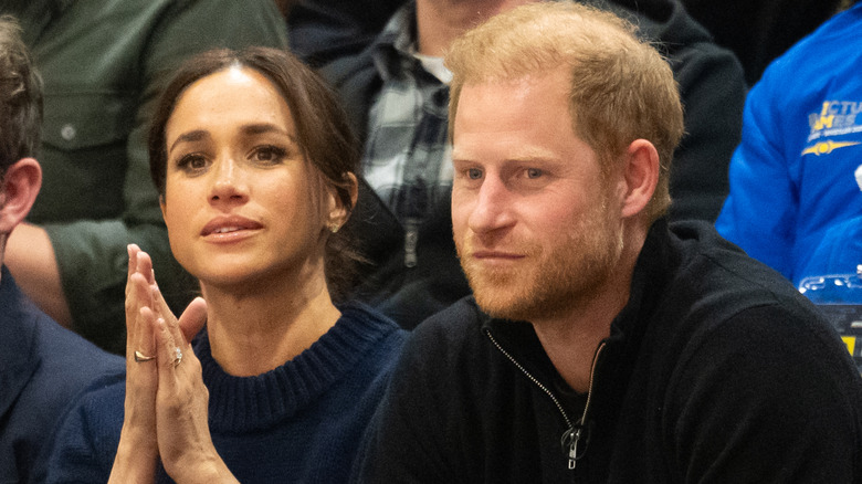 Prince Harry, Duke of Sussex and Meghan, Duchess of Sussex attend the Wheelchair Basketball final between USA and Israel during day one of the 2025 Invictus Games at on February 09, 2025 in Vancouver, British Columbia.