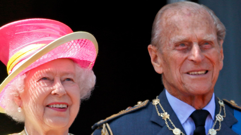 Queen Elizabeth and Prince Philip smiling