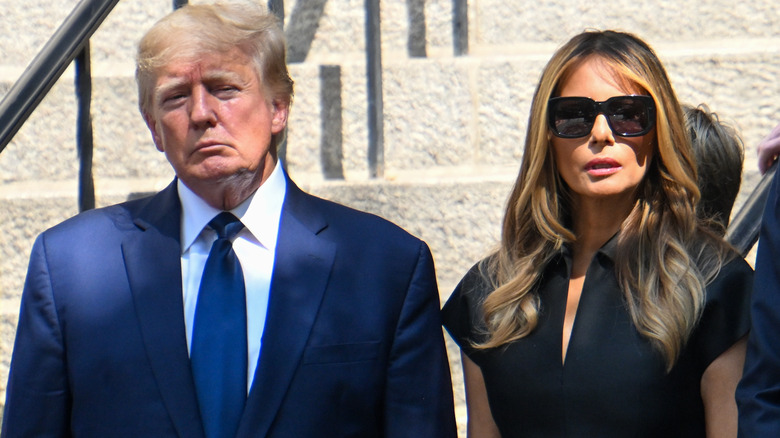 Donald and Melania at Ivana's funeral