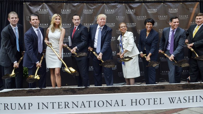 The Trump family breaking ground