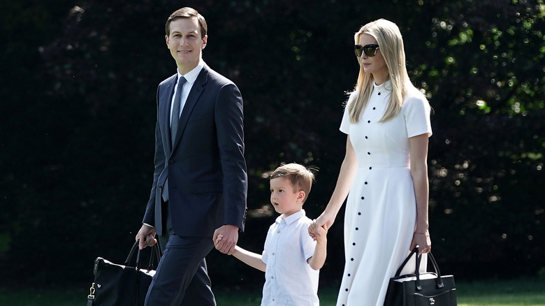 Jared and Ivanka walking with Joseph Frederick