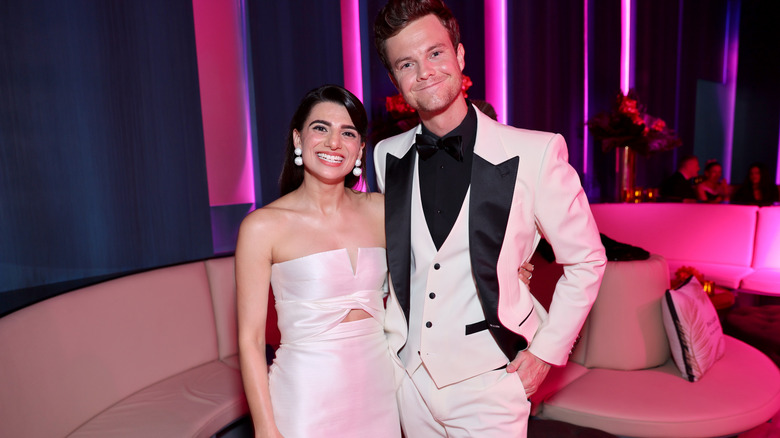 Claudia Doumit and Jack Quaid posing together