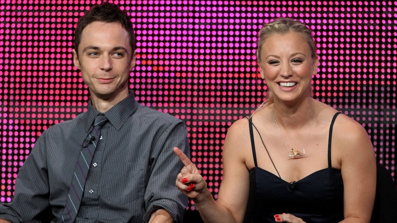 Jim Parsons and Kaley Cuoco smiling